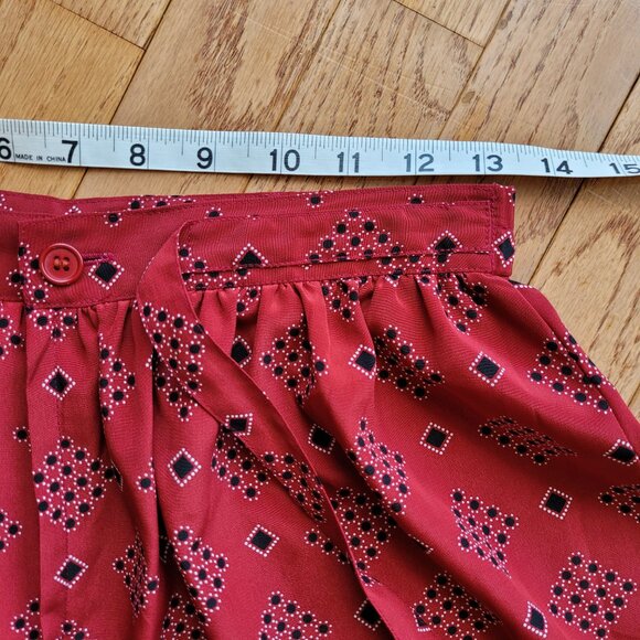 YOKO Skirt Pants Culottes Wide Leg Cropped Flowy Tie Front - Picture 9 of 11